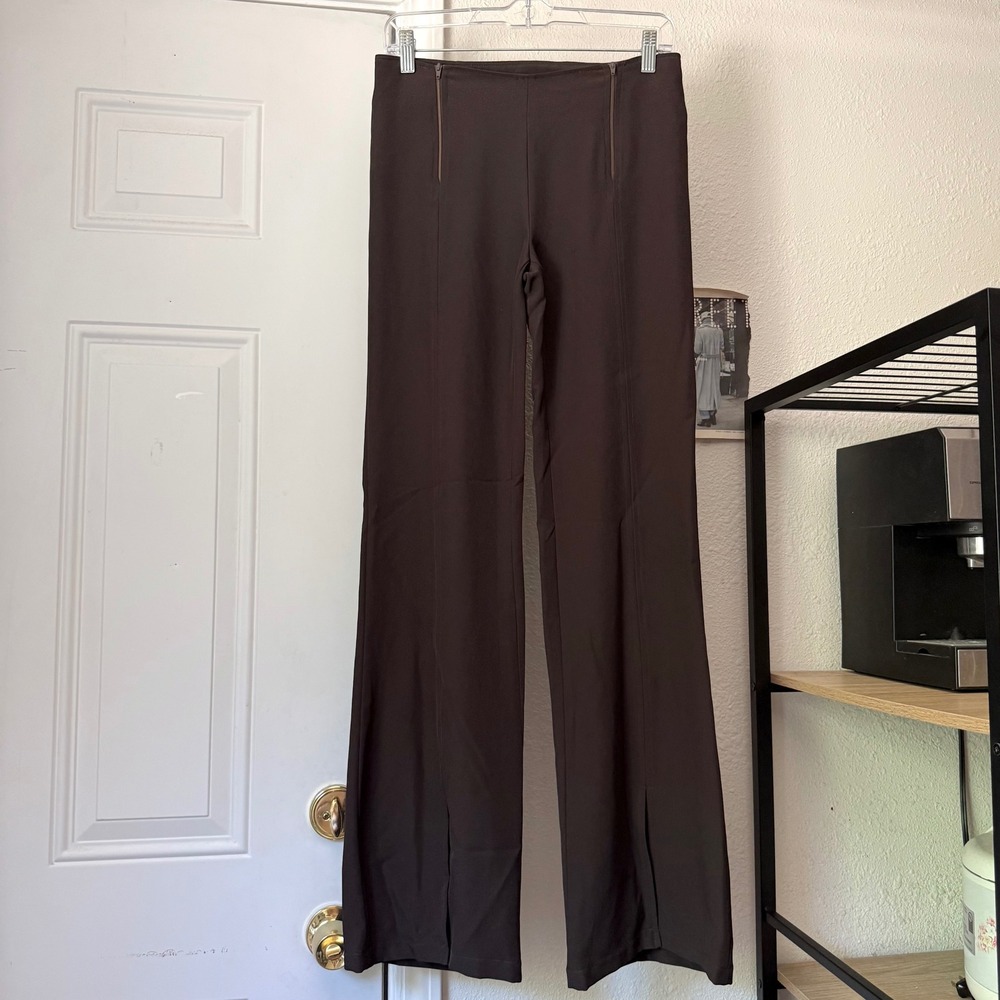 MORGAN‎ DE TOI brown euro y2k vintage zipper low rise straight leg pants